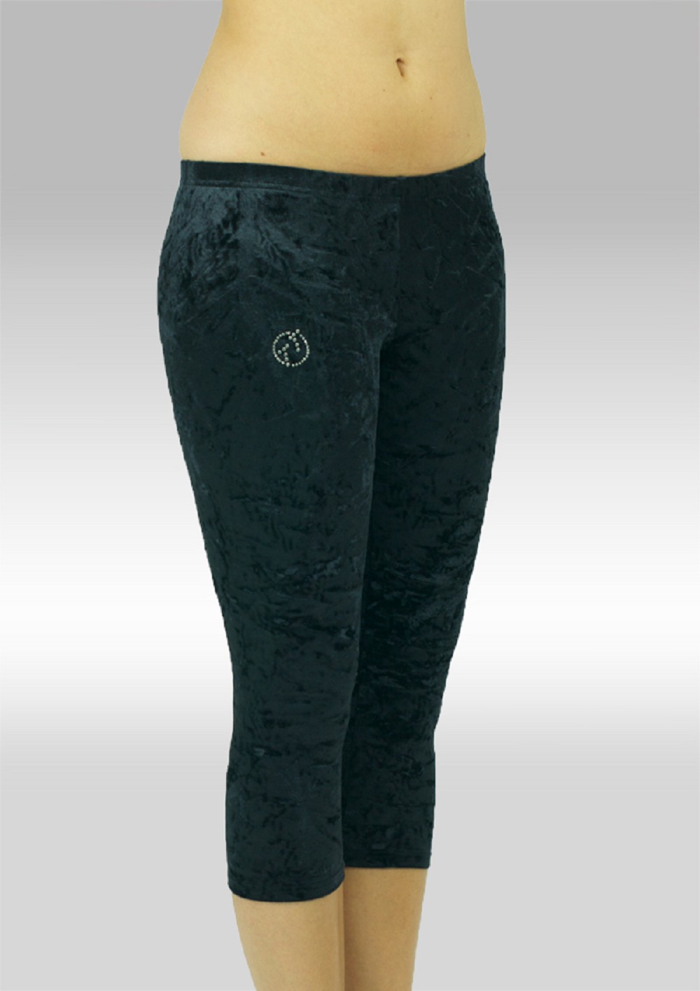 Collant trois quarts en Velours Noir 754zw